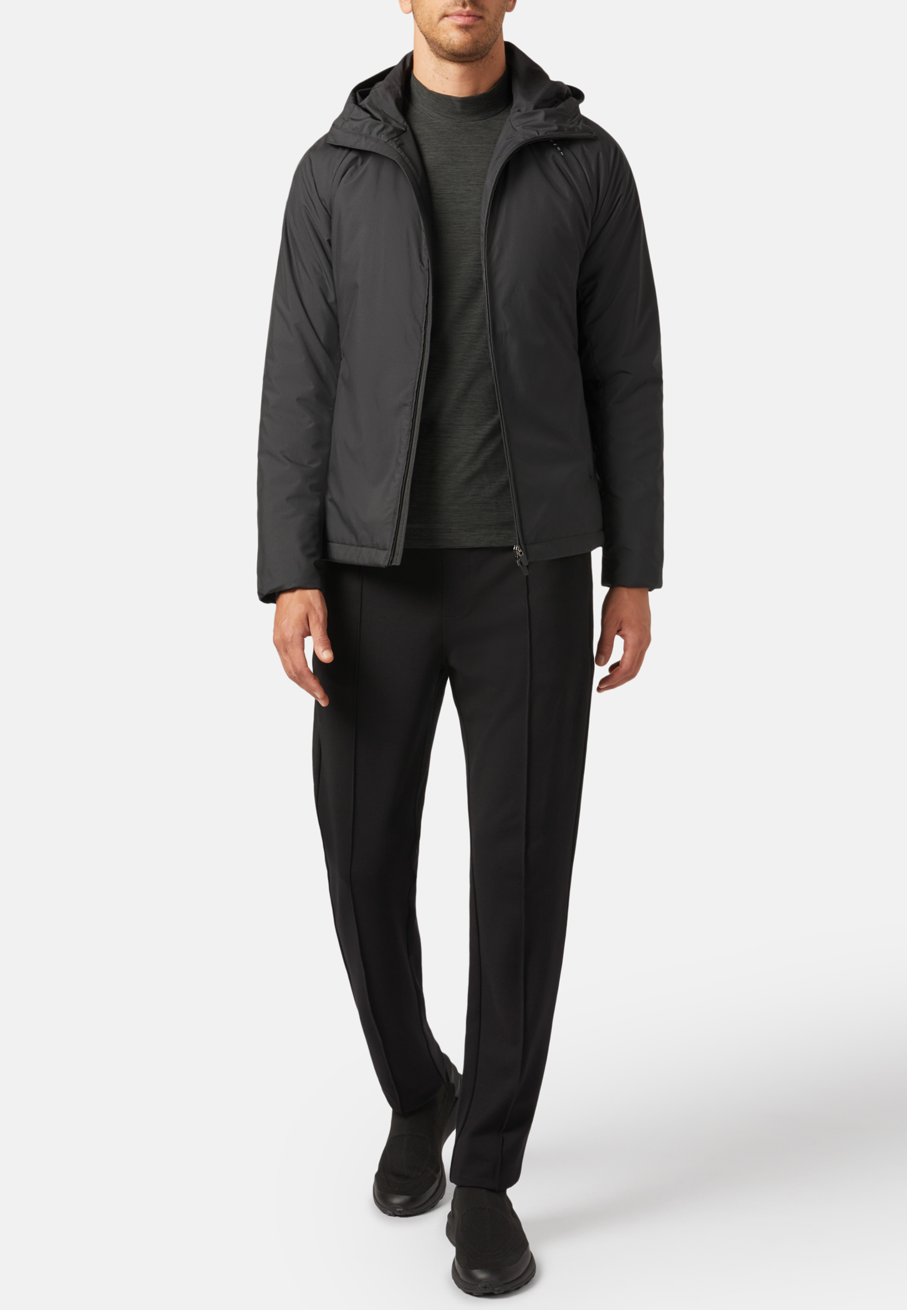 Men's Alpha B Tech Recycled Fabric Padded Bomber Jacket | Boggi Milano