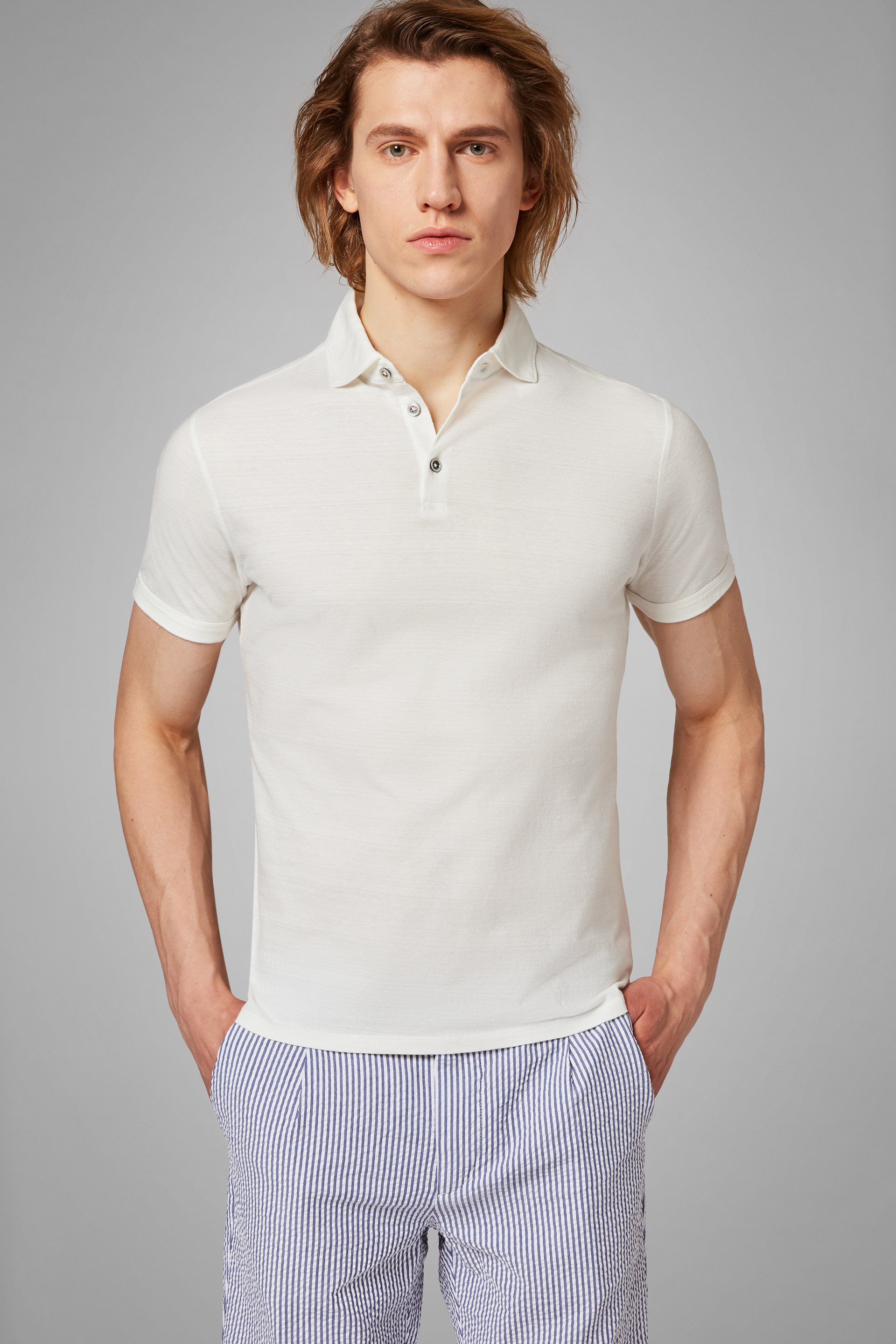 white cotton polo shirts