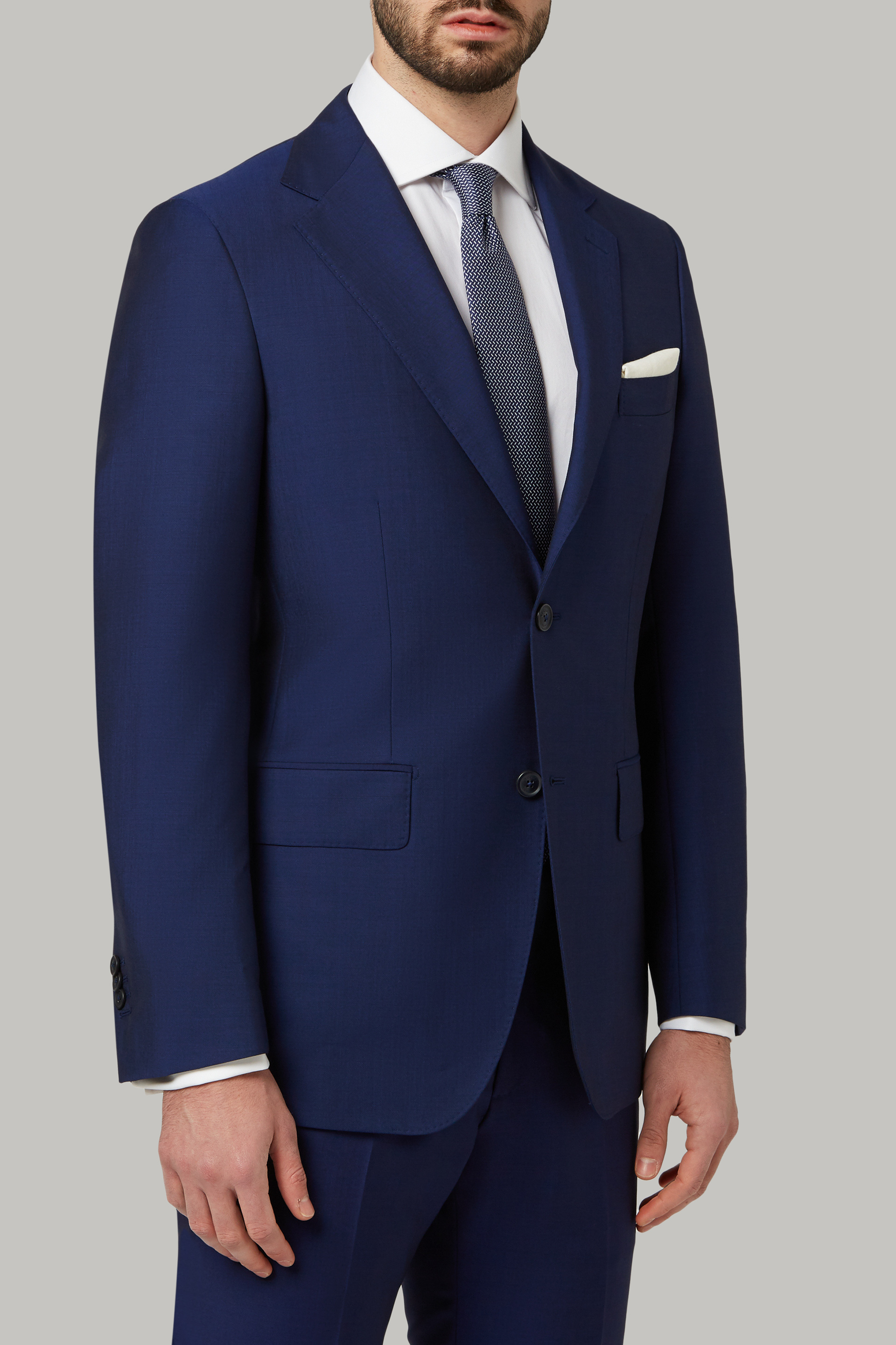 Men's Cornflower Blue Wool & Mohair Blend Milano Suit | Boggi Milano